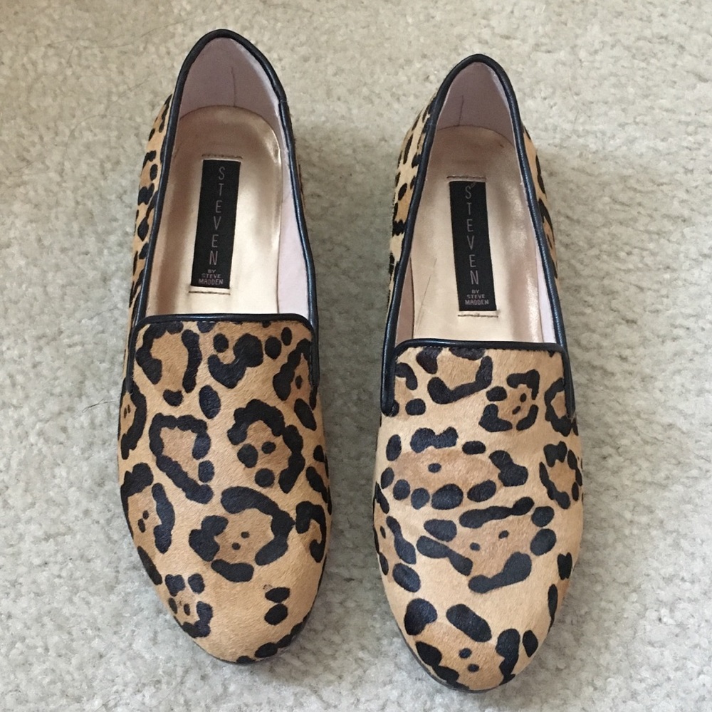 Steven by Steve Madden leopard calf hair loafer